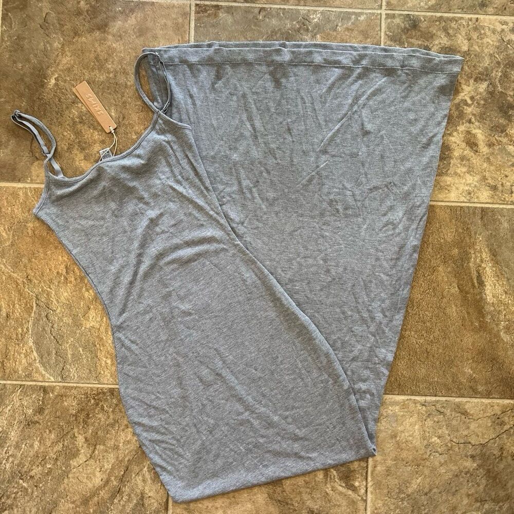 Skims Soft Lounge Long Slip Dress Heather Gray Size Small - Picture 3 of 10